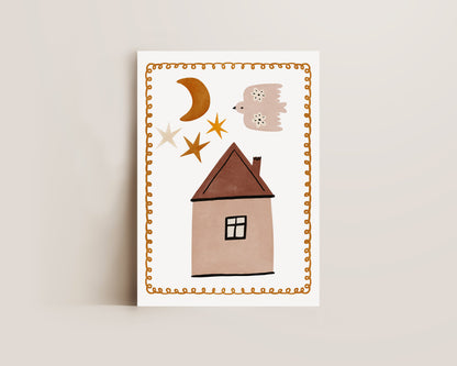 Stars & Moon Print