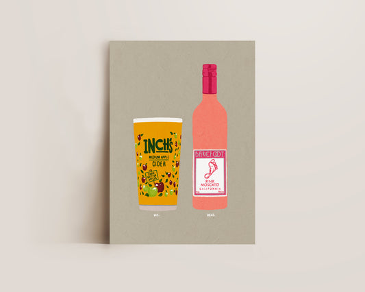 Inch's & Pink Moscato Print