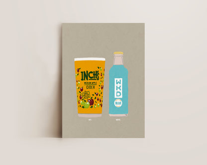 Inch's & Blue WKD Print