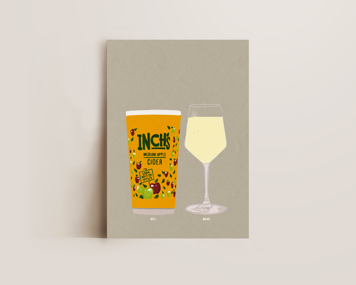 Inch's & White Wine Print