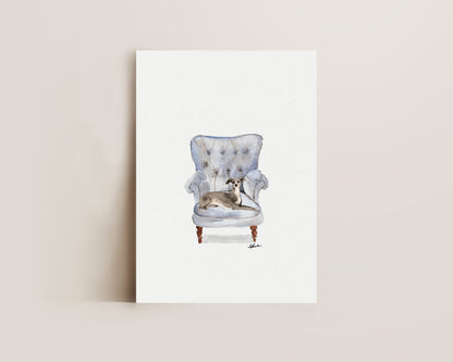 Italian Greyhound in Chair Print