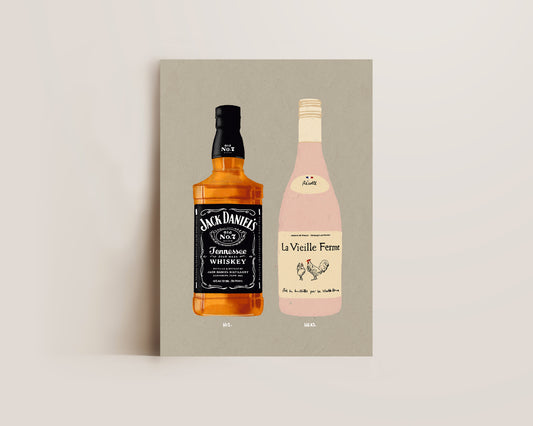 Jack Daniel's & Chicken Wine Print