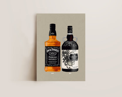 Jack Daniel's & Kraken Print