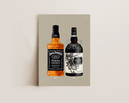 Jack Daniel's & Kraken Print