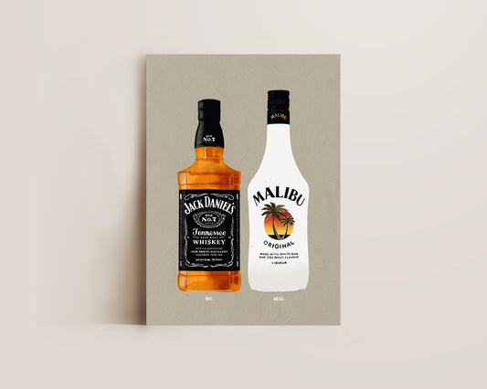 Jack Daniels & Malibu Print