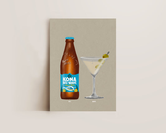 Kona Big Wave & Dirty Martini Print