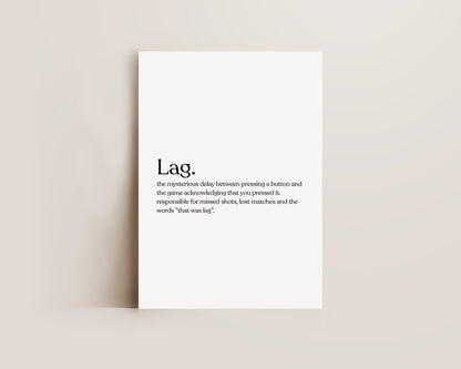 Lag Definition Print