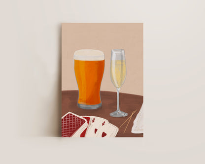 Lager & Prosecco Date Night Print