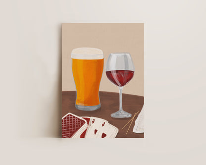 Lager & Red Wine Date Night Print