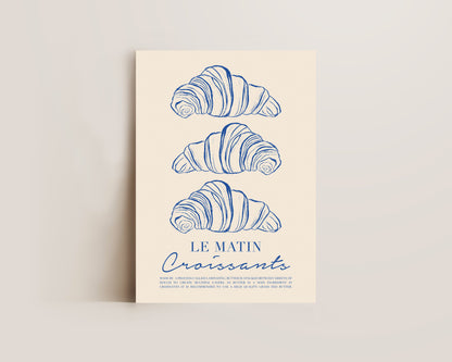 Le Matin Croissant In Blue Print