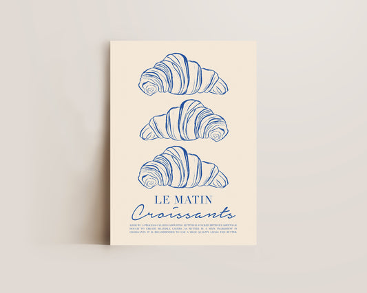Le Matin Croissant In Blue Print
