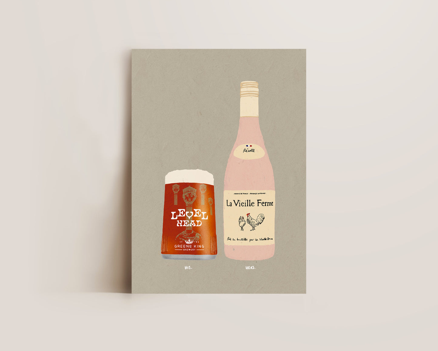 Level Head & Chicken Wine Print
