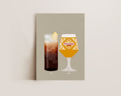 Long Island Iced Tea & Cruzcampo Print