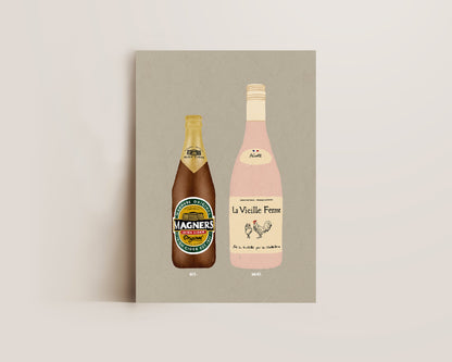 Magners & Chicken Wine Print