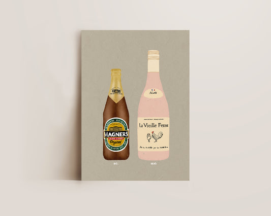 Magners & Chicken Wine Print
