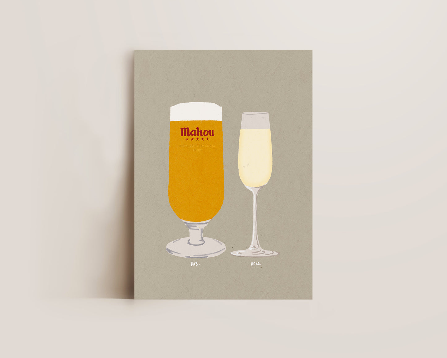 Mahou & Prosecco Glass Print