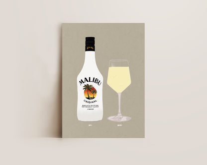Malibu & White Wine Print