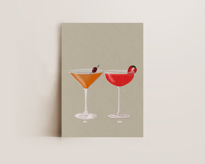 Manhattan & Strawberry Daiquiri Print