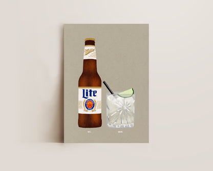 Miller Lite & Tequila Lime Soda Print