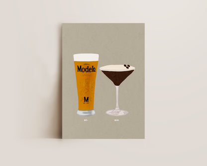 Modelo Pint & Espresso Martini Print