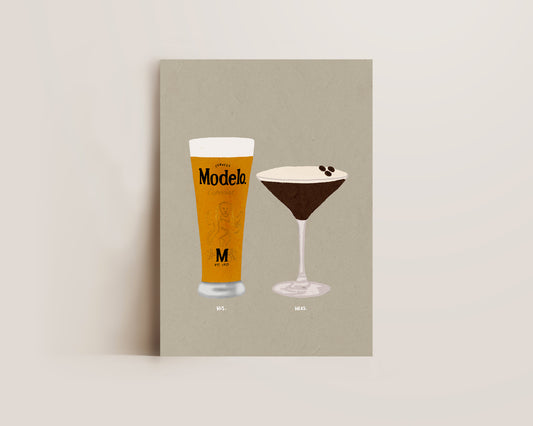 Modelo Pint & Espresso Martini Print