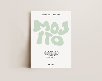 Mojito Recipe Wall Art Print