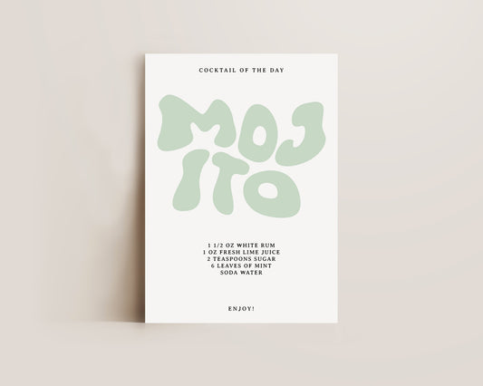 Mojito Recipe Wall Art Print