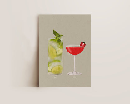Mojito & Strawberry Daiquiri Print