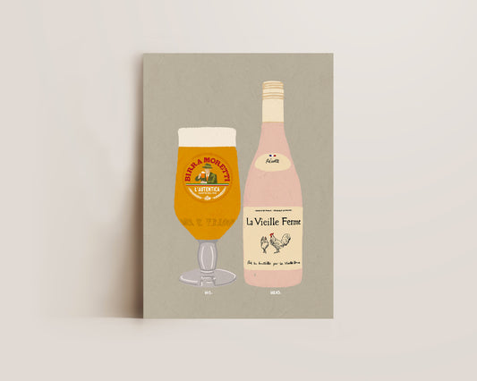 Birra Moretti & Chicken Wine Print