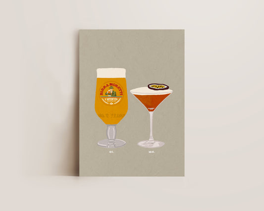 Moretti & Pornstar Martini Print