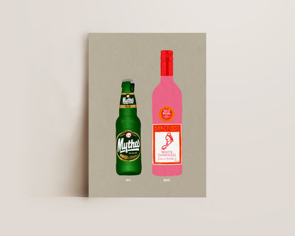 Mythos Beer & White Zinfandel Print