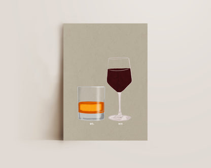 Whisky & Red Wine Print