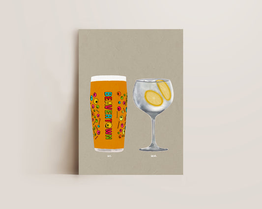 Neck Oil & Lemon Gin & Tonic Print