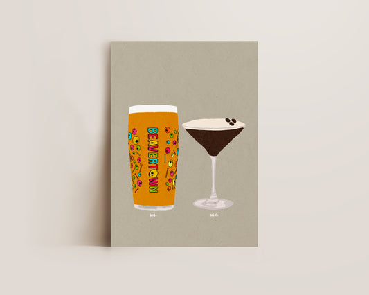 Neck Oil & Espresso Martini Print