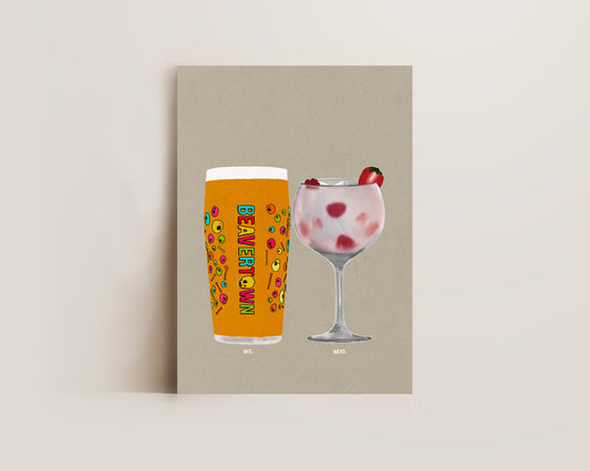 Neck Oil & Pink Gin Print