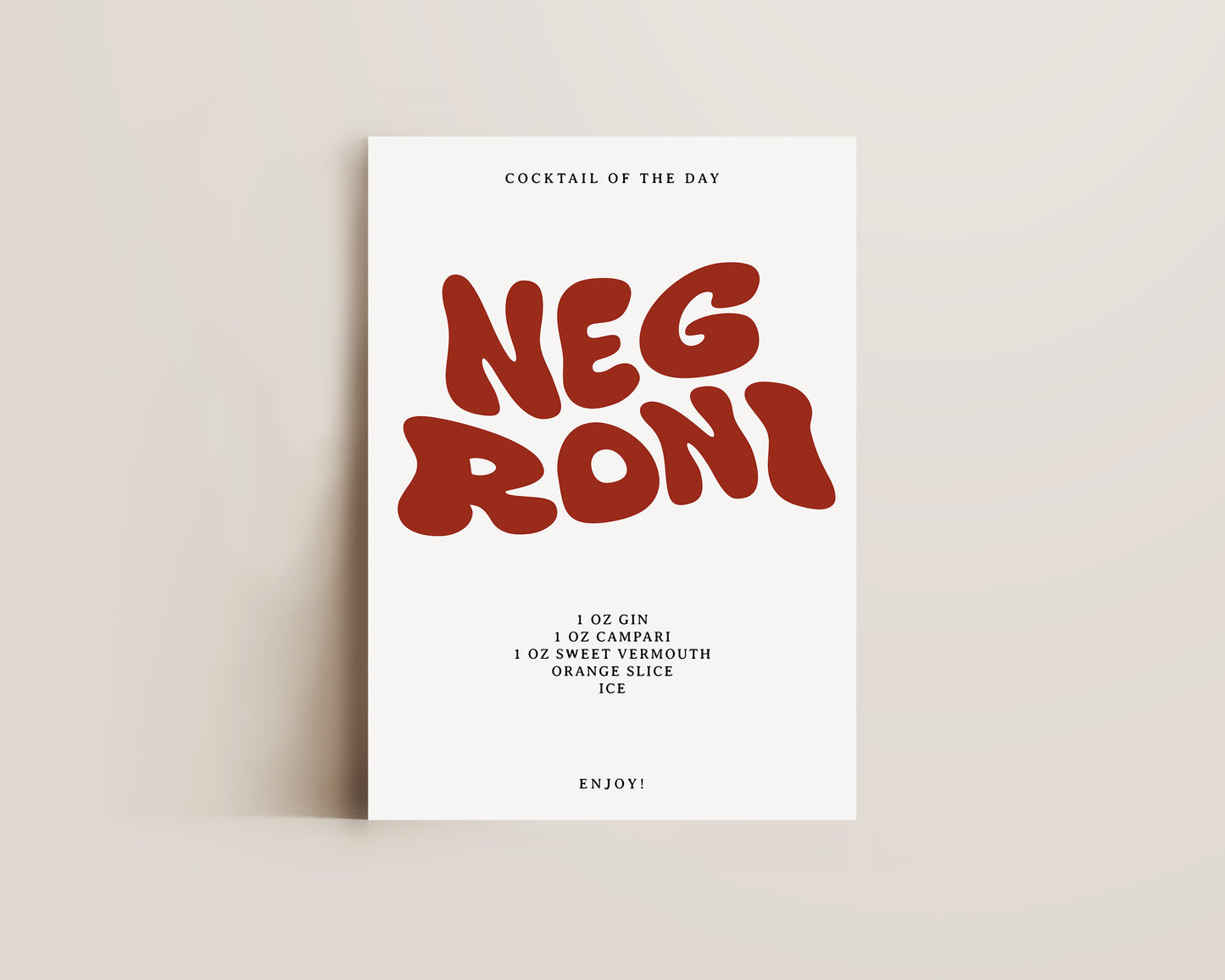 Negroni Recipe Print