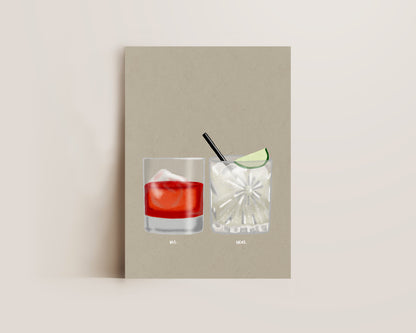 Negroni & Vodka Lime Soda Print