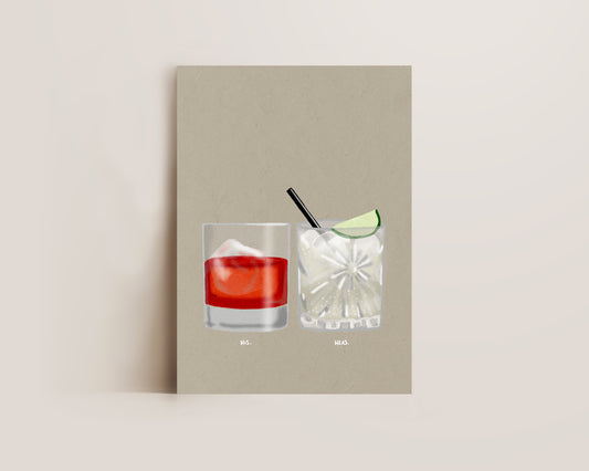 Negroni & Vodka Lime Soda Print
