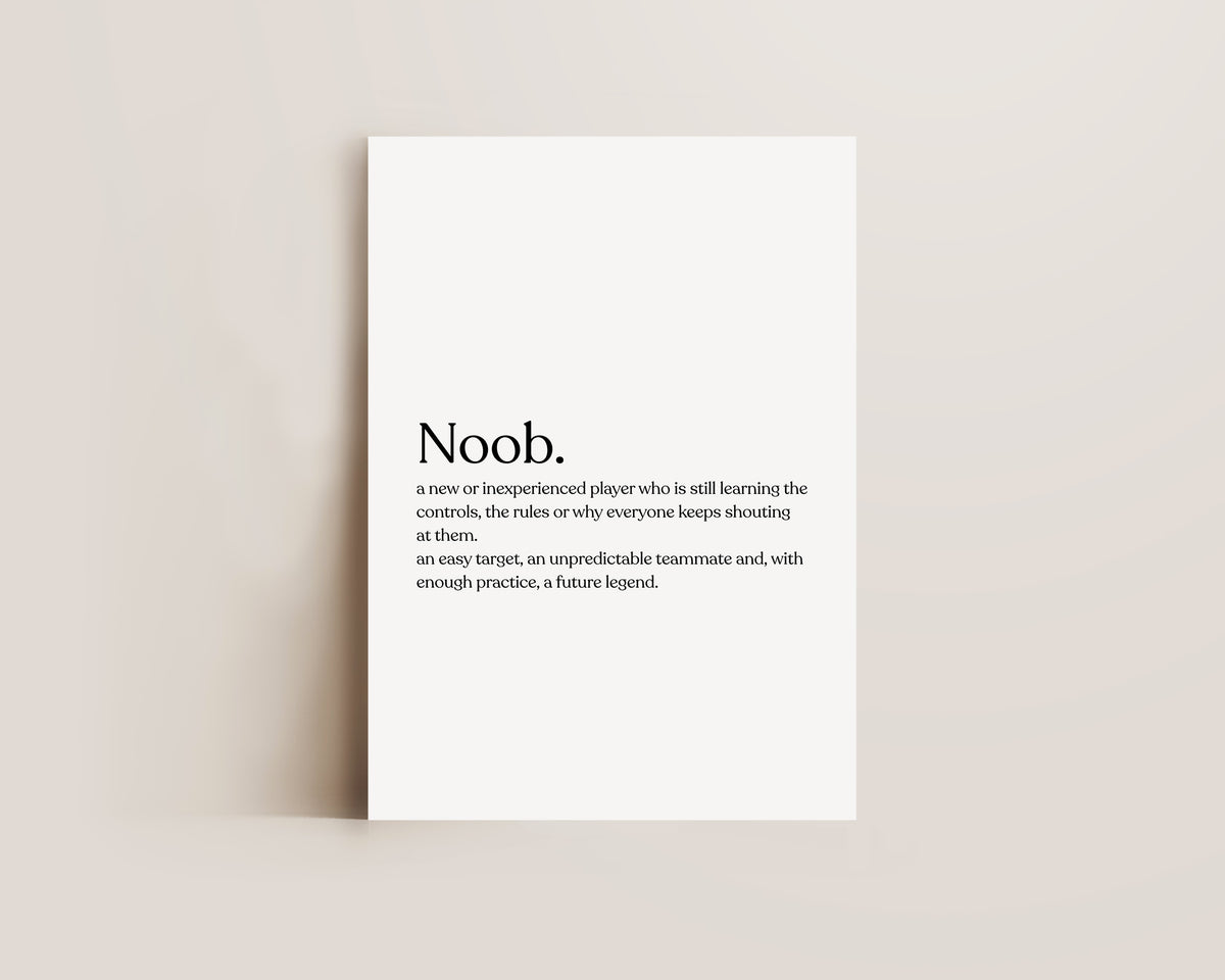 Noob Definition Print