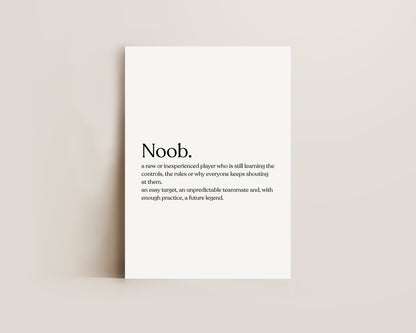 Noob Definition Print