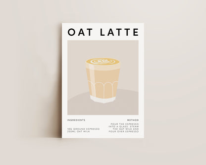Oat Latte Coffee Recipe Print