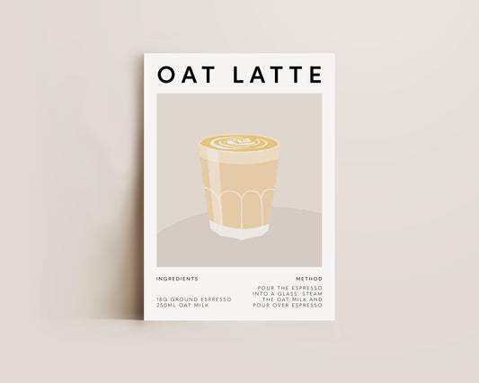 Oat Latte Coffee Recipe Print