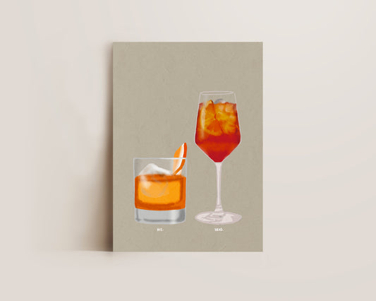 Old Fashioned & Aperol Spritz Print