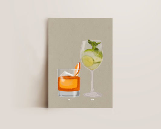 Old Fashioned & Hugo Spritz Print