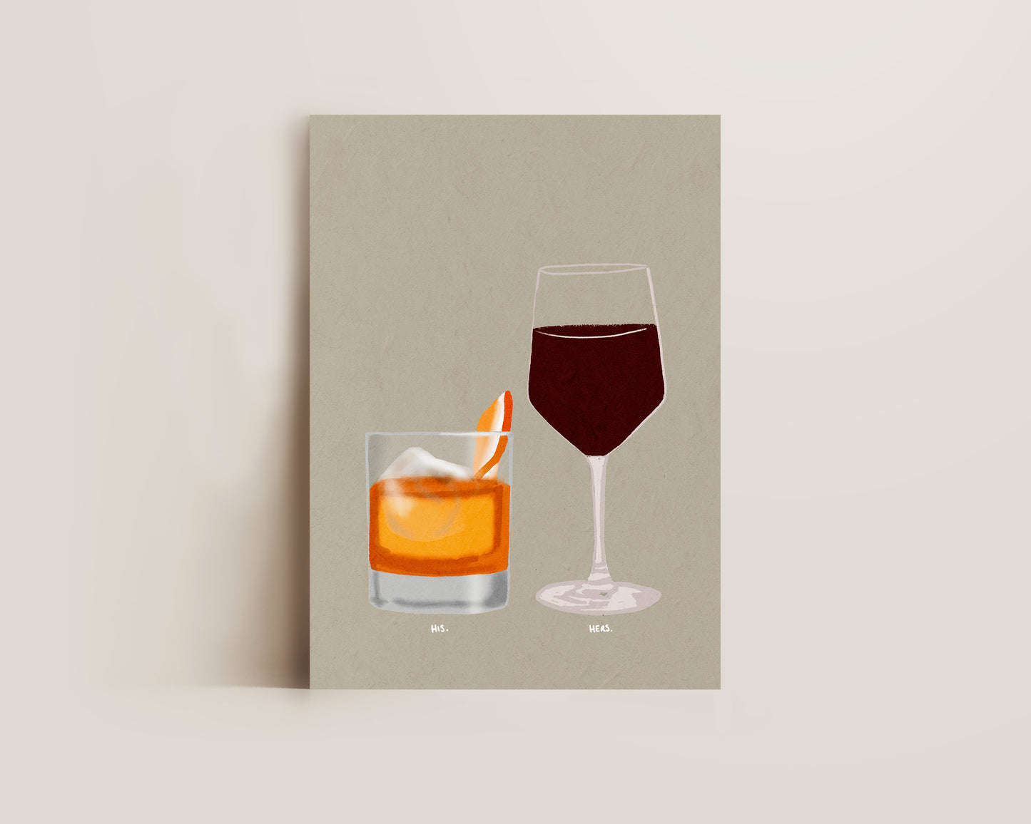 Old Fashioned & Red Wine Print