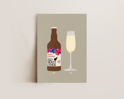 Old Mout Berries & Cherries & Prosecco Glass Print