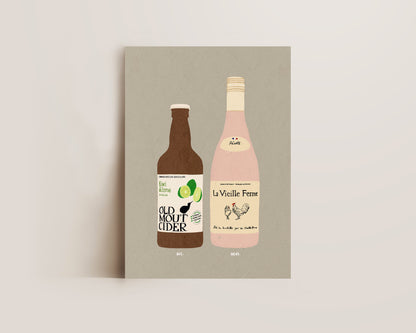 Old Mout Kiwi & Lime & Chicken Wine Print