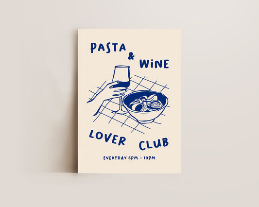 Pasta & Wine Lover Club Print