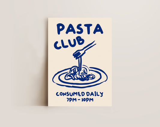 Pasta Club In Blue Print