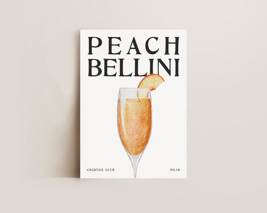 Peach Bellini Cocktail Print